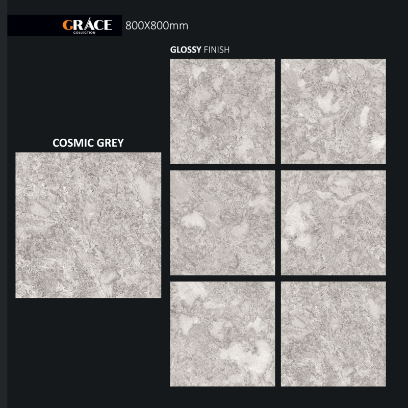 Gạch khổ lớn cao cấp nhập khẩu Ấn Độ men bóng 80*80 cm Cosmic Grey