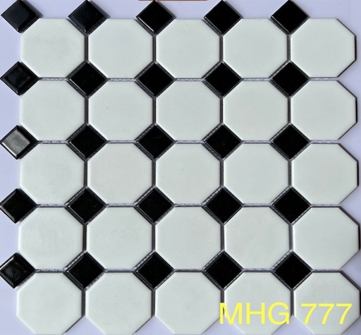 [MHG 777] Gạch Mosaic Bát Giác Trắng Ô Nhỏ mã MHG 777