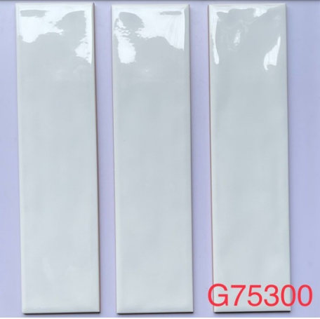 [G75300] Gạch thẻ trắng bóng lượn 75*300 mã G75300